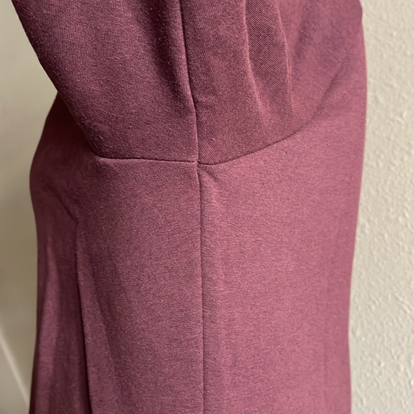 Earth Yoga Sz L Burgundy Organic Cotton Cozy Karma Sweatshirt Dress - Picture 5 of 16